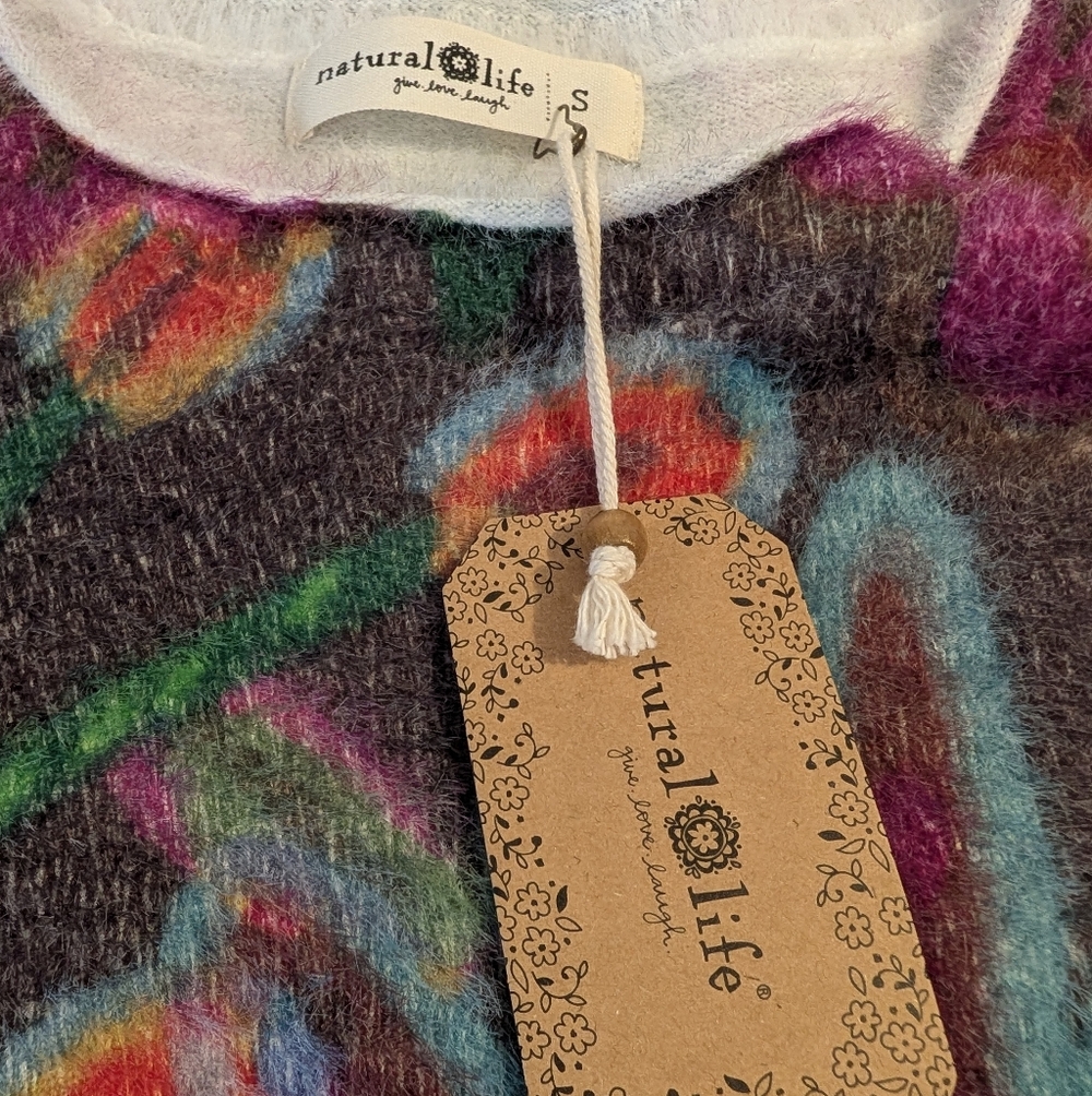 Natural Life Floral Crew Neck Sweater Size Small New With Tags - Picture 6 of 10